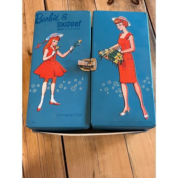 VTG Mattel 1964 Barbie & Skipper Carrying Case Doll Trunk. Blue. Read - Picture 3 of 10